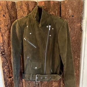 Veda Olive Leather Jacket